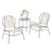 Garden Bistro Set - PE and Steel - Dove Grey - with Side Table