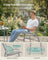 Garden Bistro Set - PE and Steel - Dove Grey - with Side Table