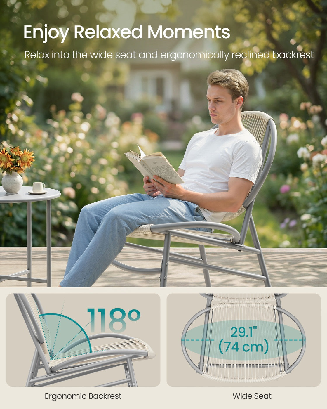 Bistro Set - PE and Steel
