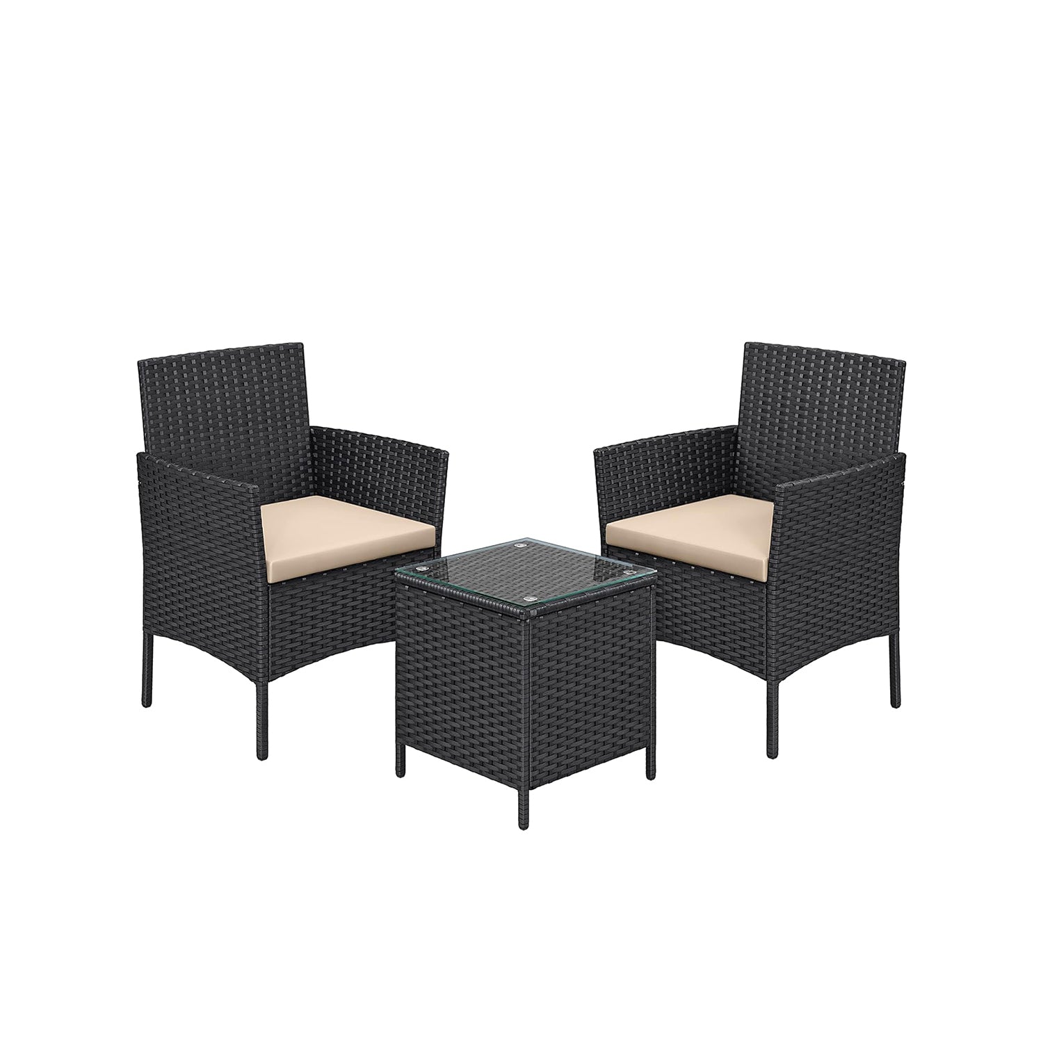 Outdoor Patio Furniture Set - Brown and Taupe - Polyrattan