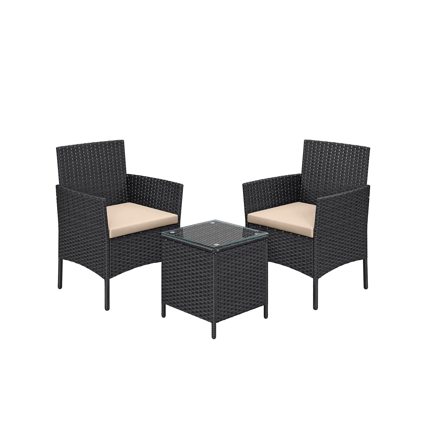 Outdoor Patio Furniture Set - Brown and Taupe - Polyrattan