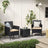 Outdoor Patio Furniture Set - Brown and Taupe - Polyrattan