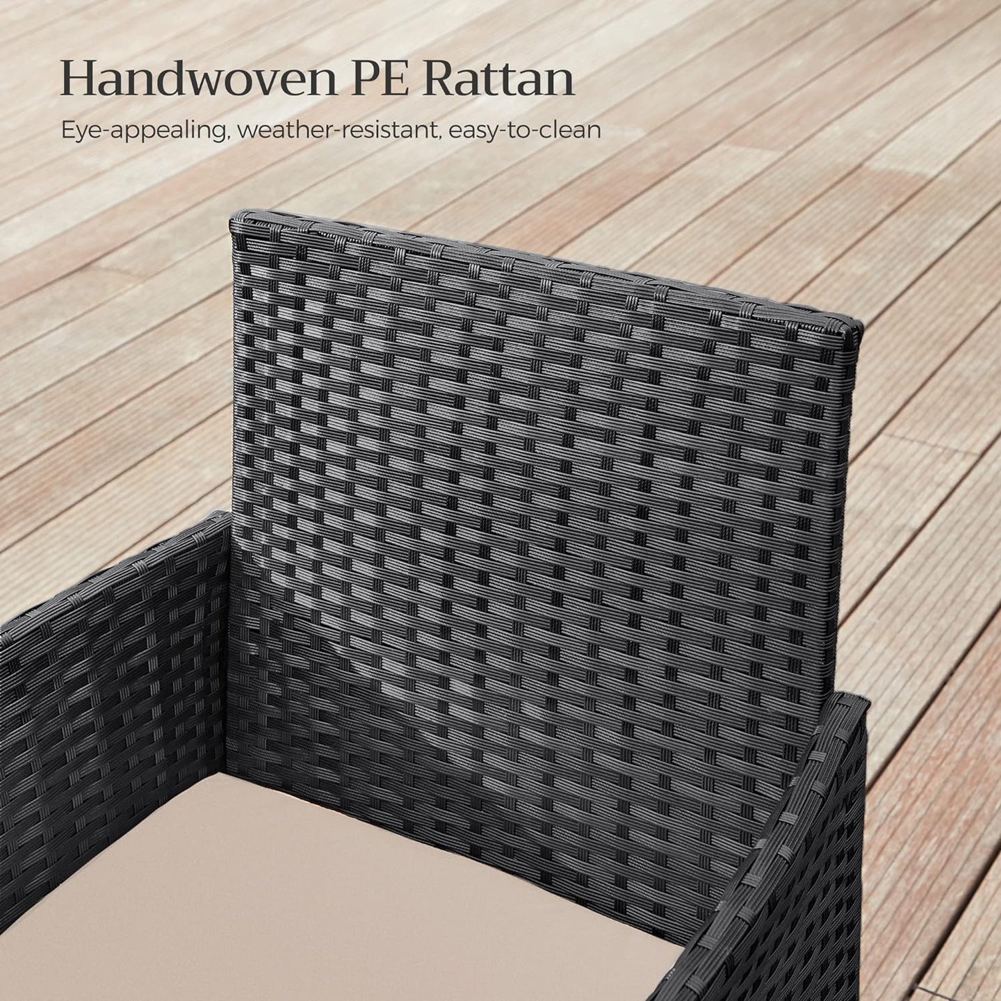 Outdoor Patio Furniture Set - Brown and Taupe - Polyrattan