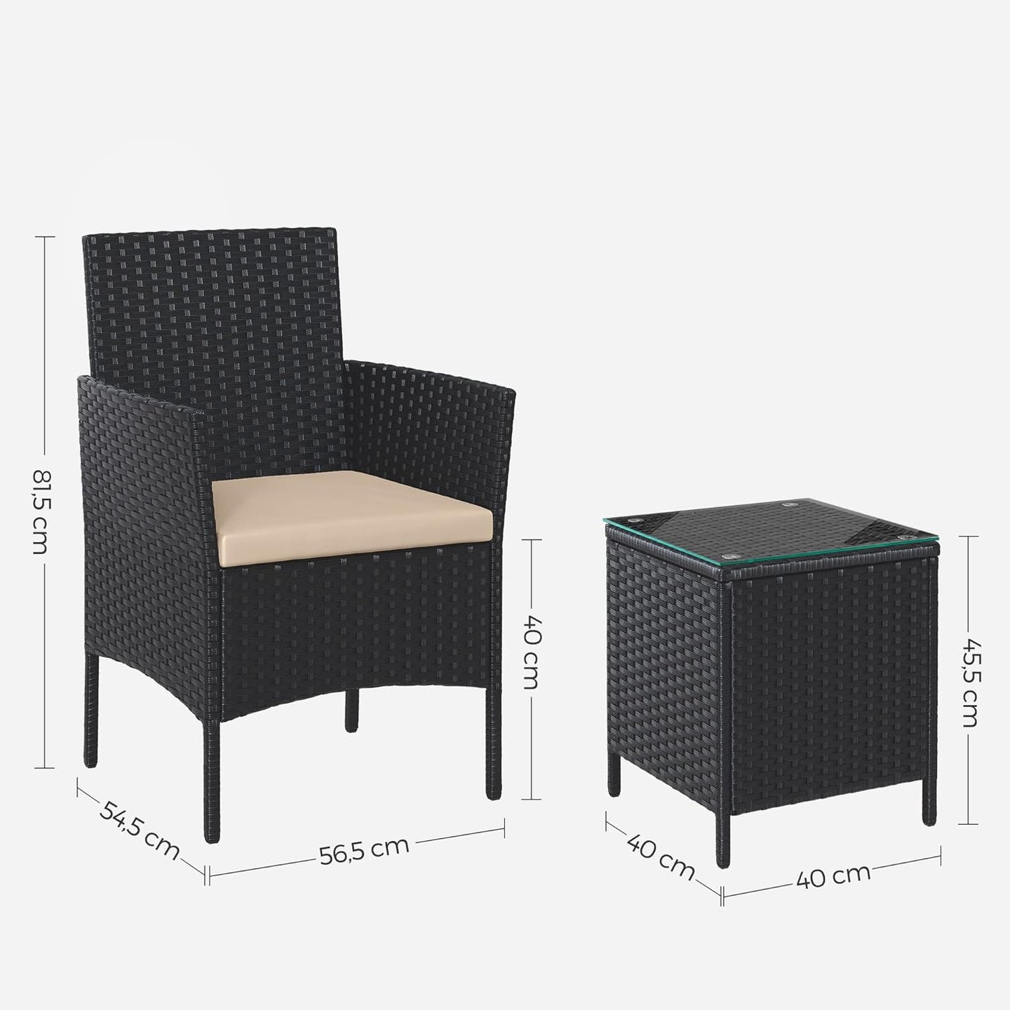 Outdoor Patio Furniture Set - Brown and Taupe - Polyrattan