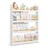 Kids Bookshelf Wall Shelf 4-Tier Playroom White and - Natural