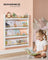 Kids Bookshelf Wall Shelf 4-Tier Playroom White and - Natural