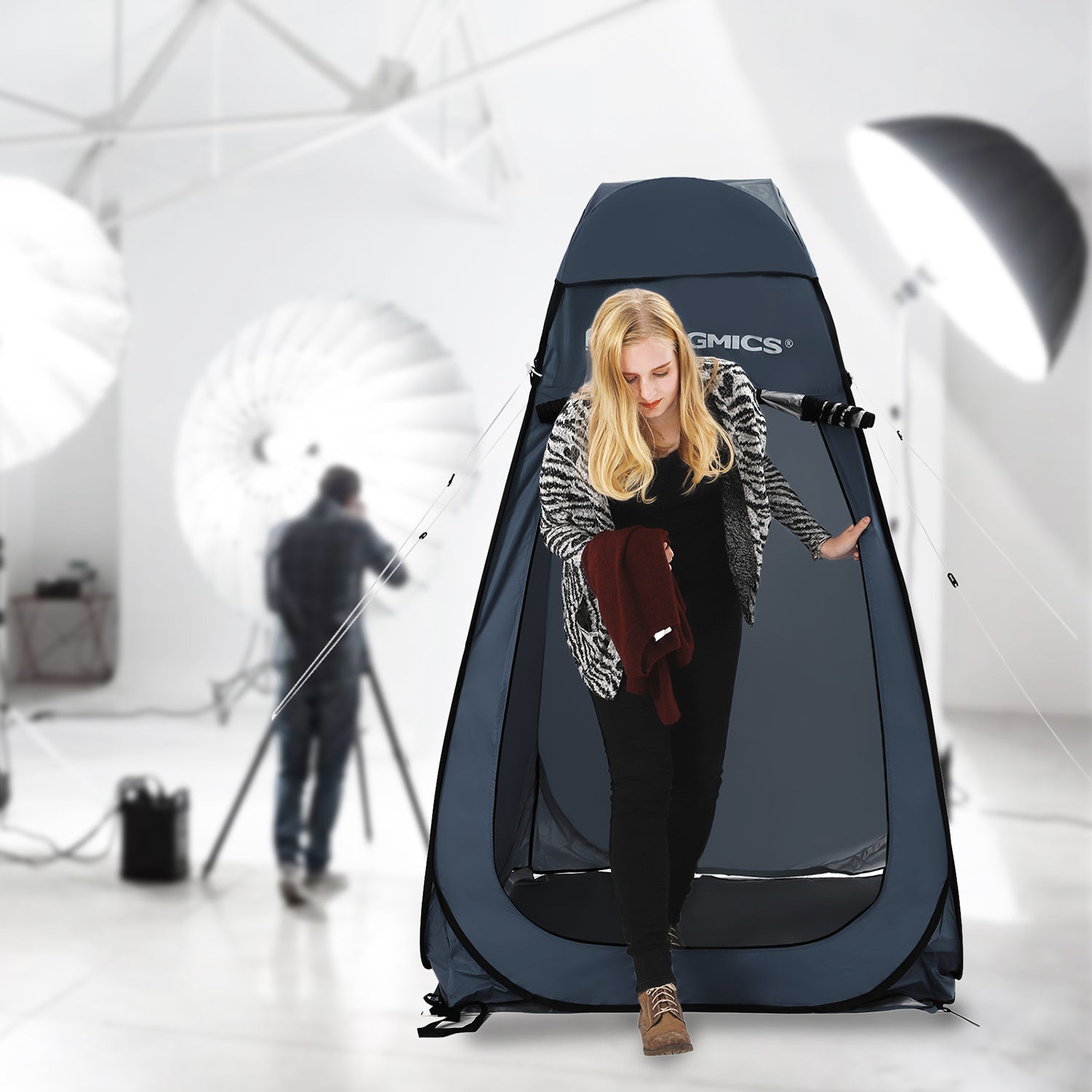 Pop Up Tent - Fabric - Blue - Privacy Shelter for Outdoor Use