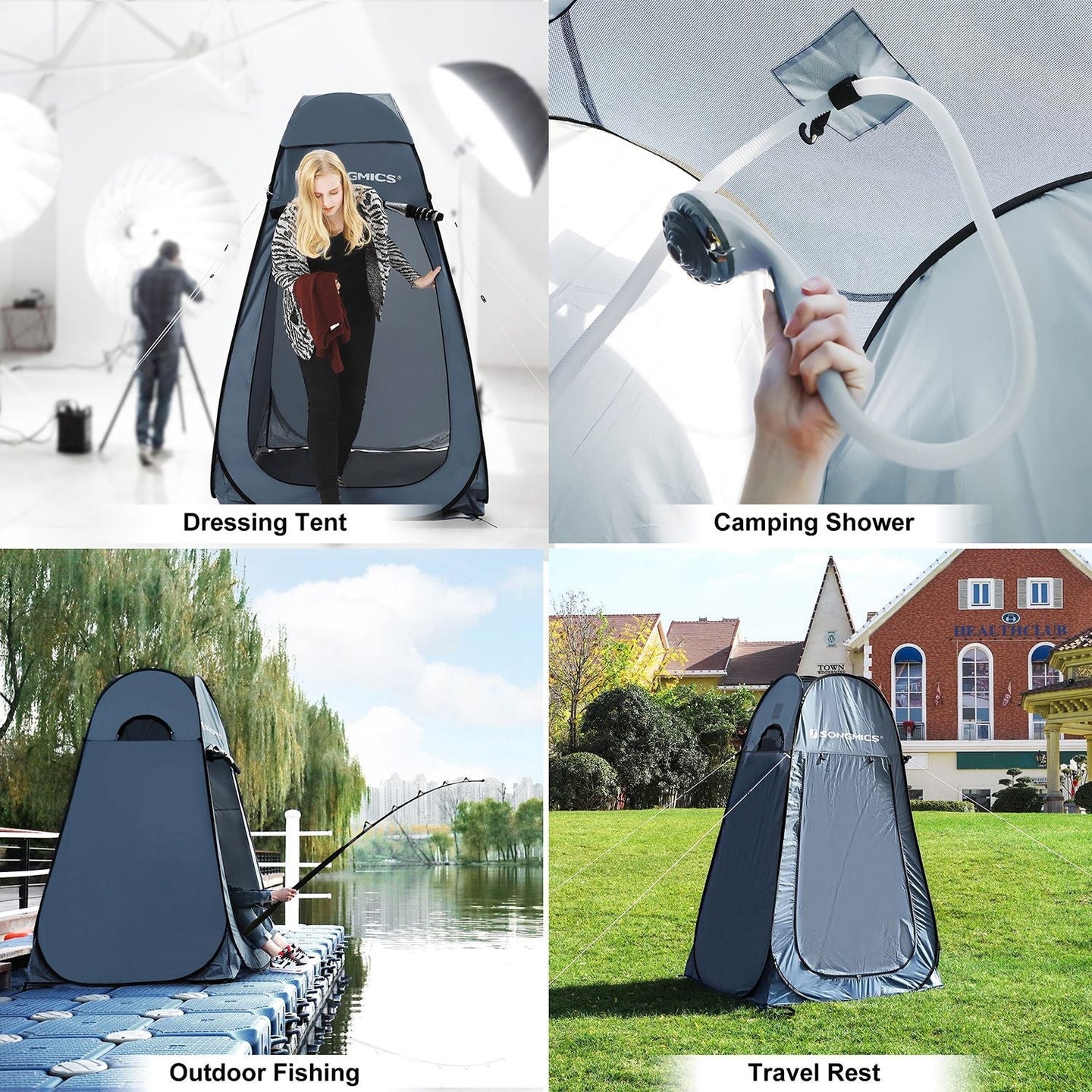 Pop Up Tent - Fabric - Blue - Privacy Shelter for Outdoor Use
