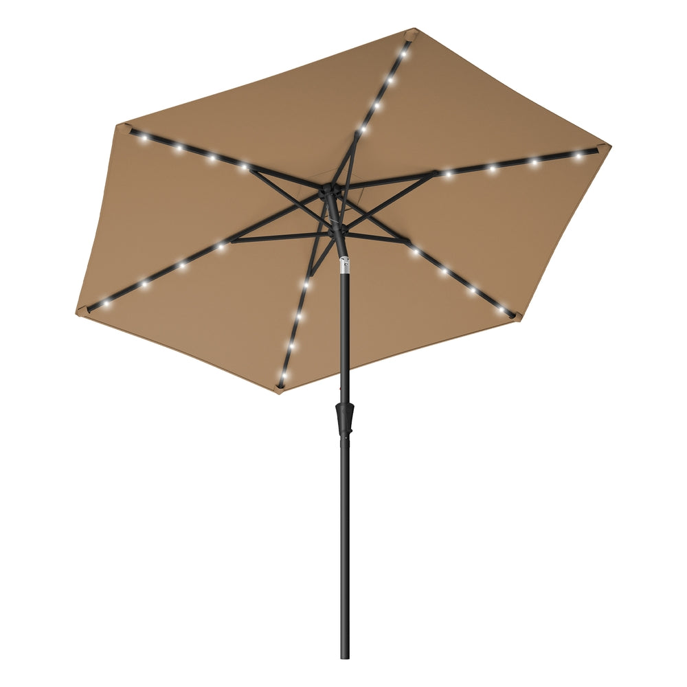 Garden Parasol Umbrella - Steel Frame and Polyester - Taupe