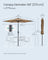Garden Parasol Umbrella - Steel Frame and Polyester - Taupe