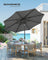 Garden Parasol Umbrella - Metal Pole and Polyester - Grey