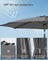 Garden Parasol Umbrella - Metal Pole and Polyester - Grey