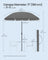 Garden Parasol - Metal Pole and Fibreglass Ribs - Grey