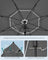 Garden Parasol - Metal Pole and Fibreglass Ribs - Grey