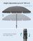 Garden Parasol - Metal Pole and Fibreglass Ribs - Grey