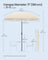 Garden Parasol - Metal Pole and Fibreglass Ribs - Beige