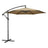 Cantilever Garden Parasol Umbrella - Metal Pole and Polyester - Taupe