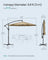 Cantilever Garden Parasol Umbrella - Metal Pole and Polyester - Taupe