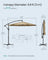 Cantilever Garden Parasol Umbrella - Metal Pole and Polyester
