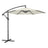 Cantilever Garden Parasol Umbrella - Metal Pole and Polyester - Beige