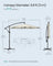 Cantilever Garden Parasol Umbrella - Metal Pole and Polyester - Beige