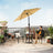 Garden Parasol Umbrella - Metal - Grey - UPF 50+ Protection