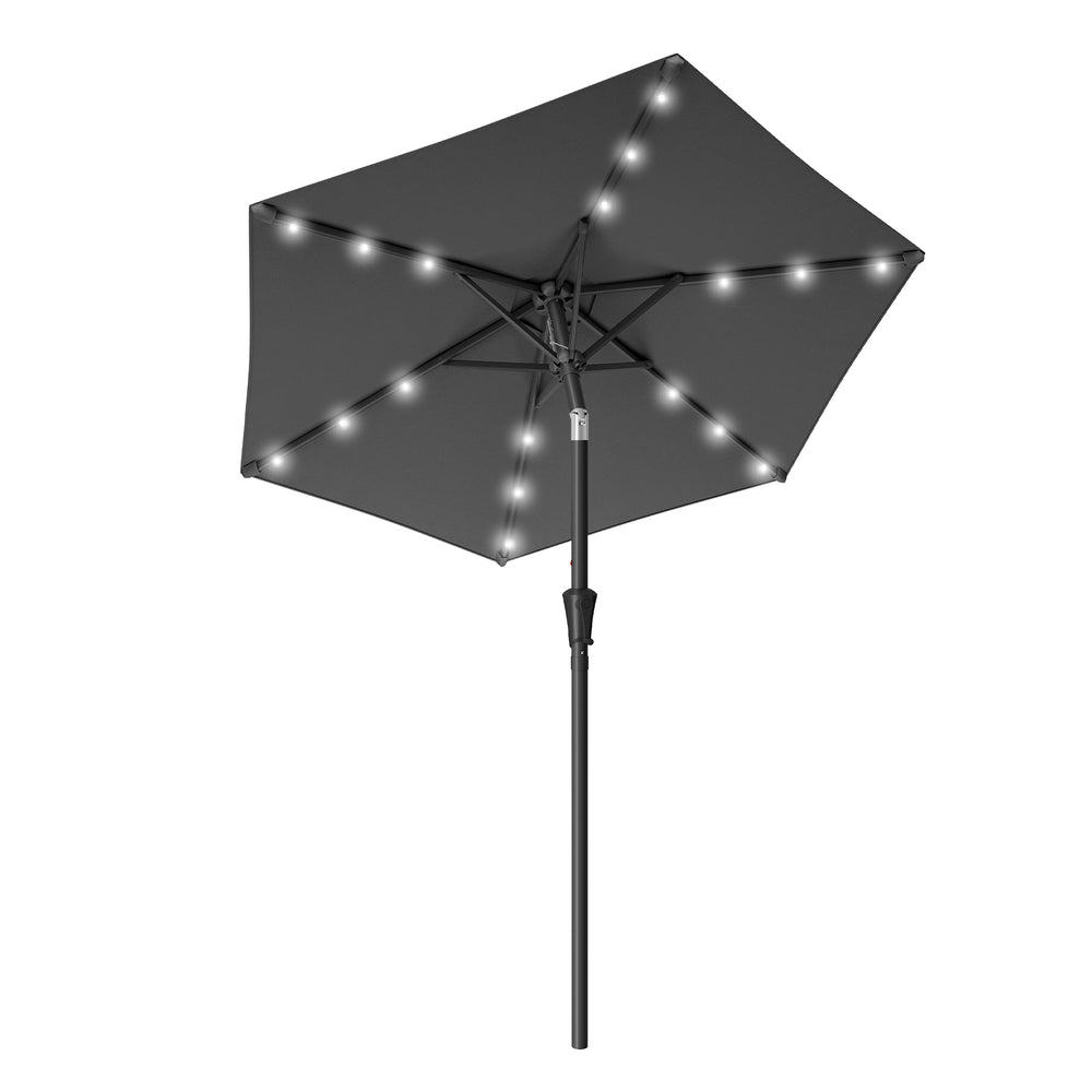 Garden Parasol Umbrella - Steel Frame and Polyester - Grey