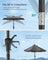 Garden Parasol Umbrella - Steel Frame and Polyester - Grey