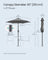 Garden Parasol Umbrella - Steel Frame and Polyester - Grey