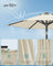 Garden Parasol Umbrella - Steel Frame and Polyester - Beige