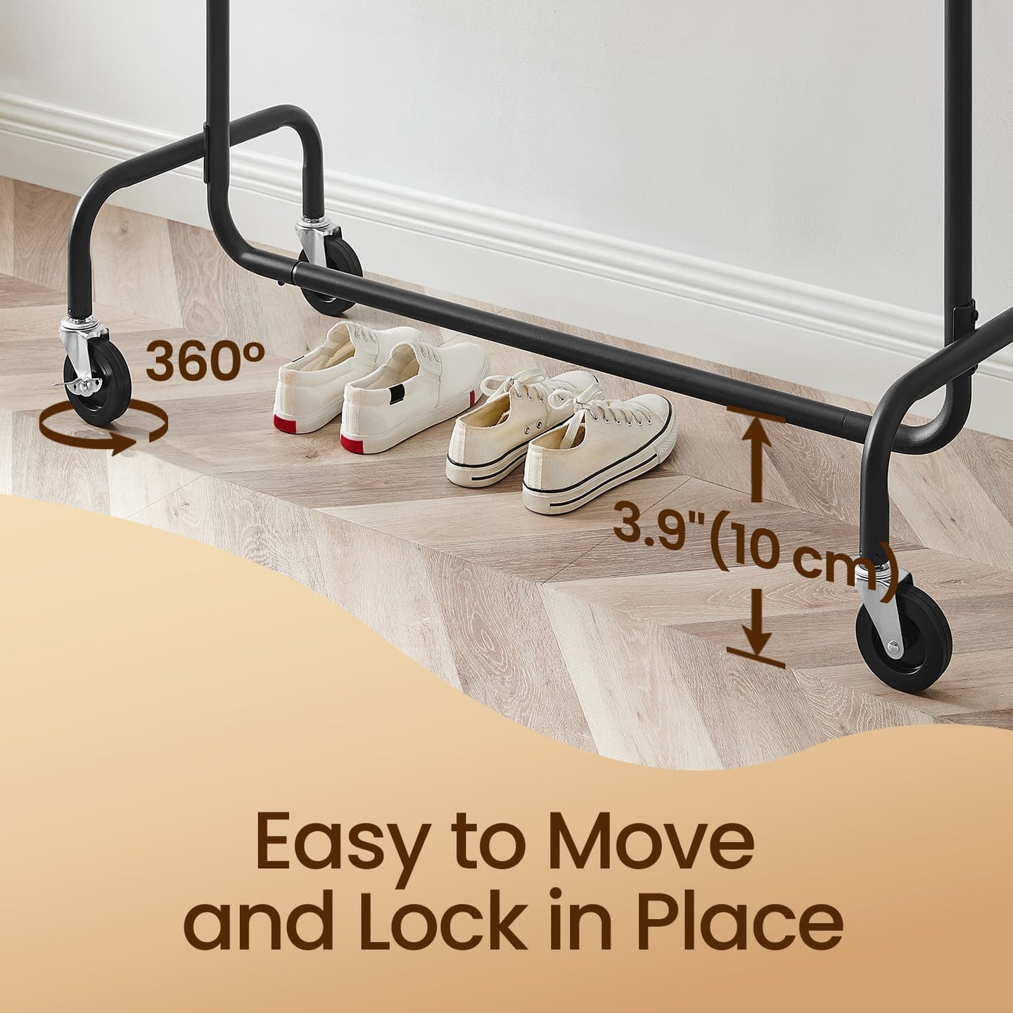 Heavy-Duty Clothes Rack - Metal - Matte Black - Extendable Rod