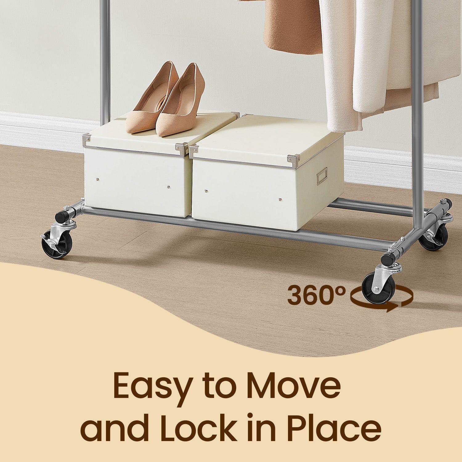 Clothes Rack - Metal - Silver - Extendable