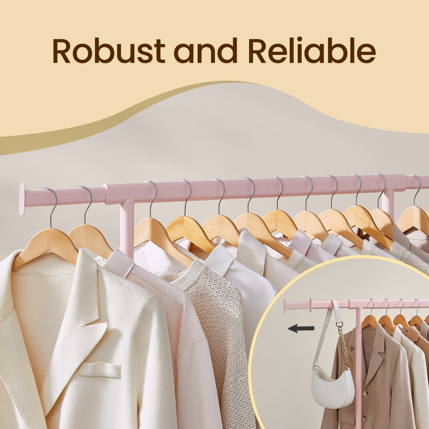 Clothes Rack - Metal - Silver - Extendable