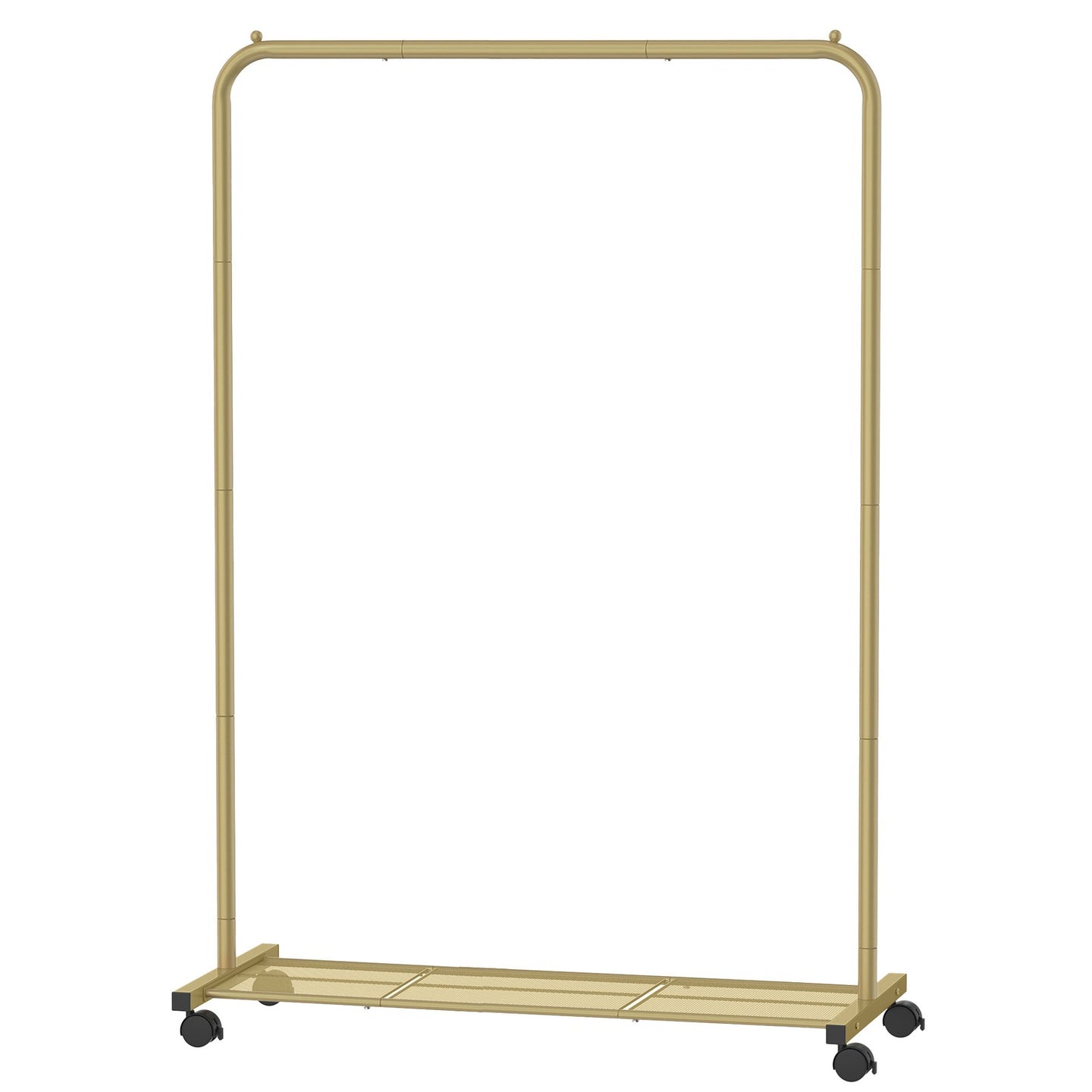 Mobile Clothing Rail - Steel - Golden - with Lockable Wheels