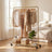 Mobile Clothing Rail - Steel - Golden - with Lockable Wheels