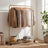 Mobile Clothing Rail - Steel - Golden - with Lockable Wheels
