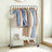 Mobile Clothing Rail - Metal - Black - Lockable Wheels and Storage Shelf