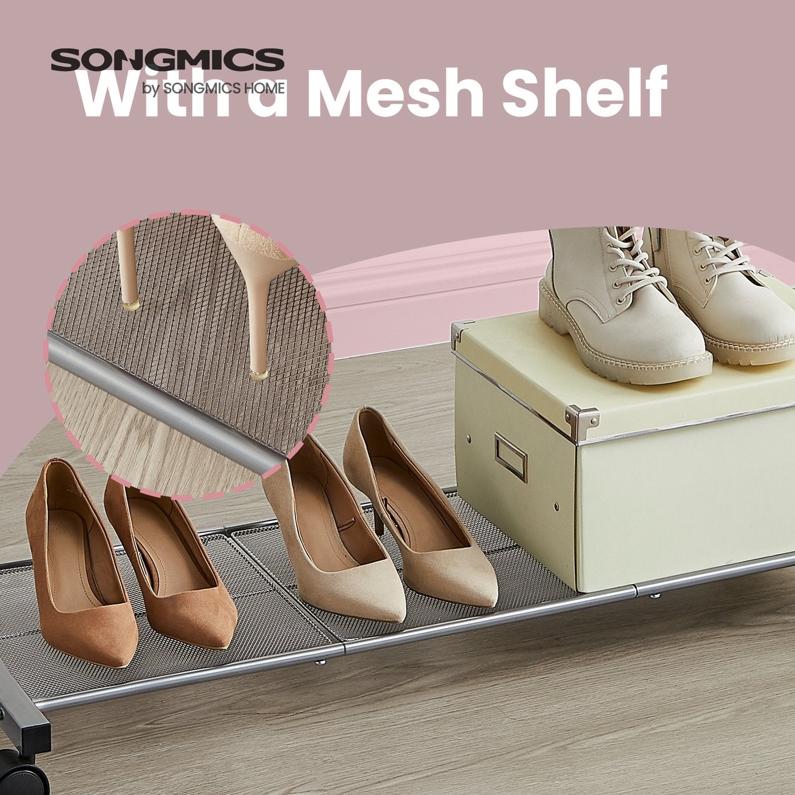 Mobile Clothing Rail - Metal - Black - Lockable Wheels and Storage Shelf