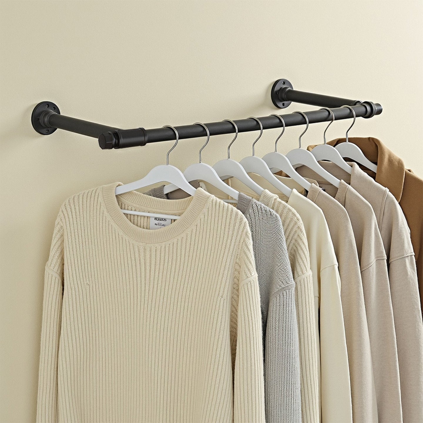Clothes Rack - Steel - Black - Wall-Mounted