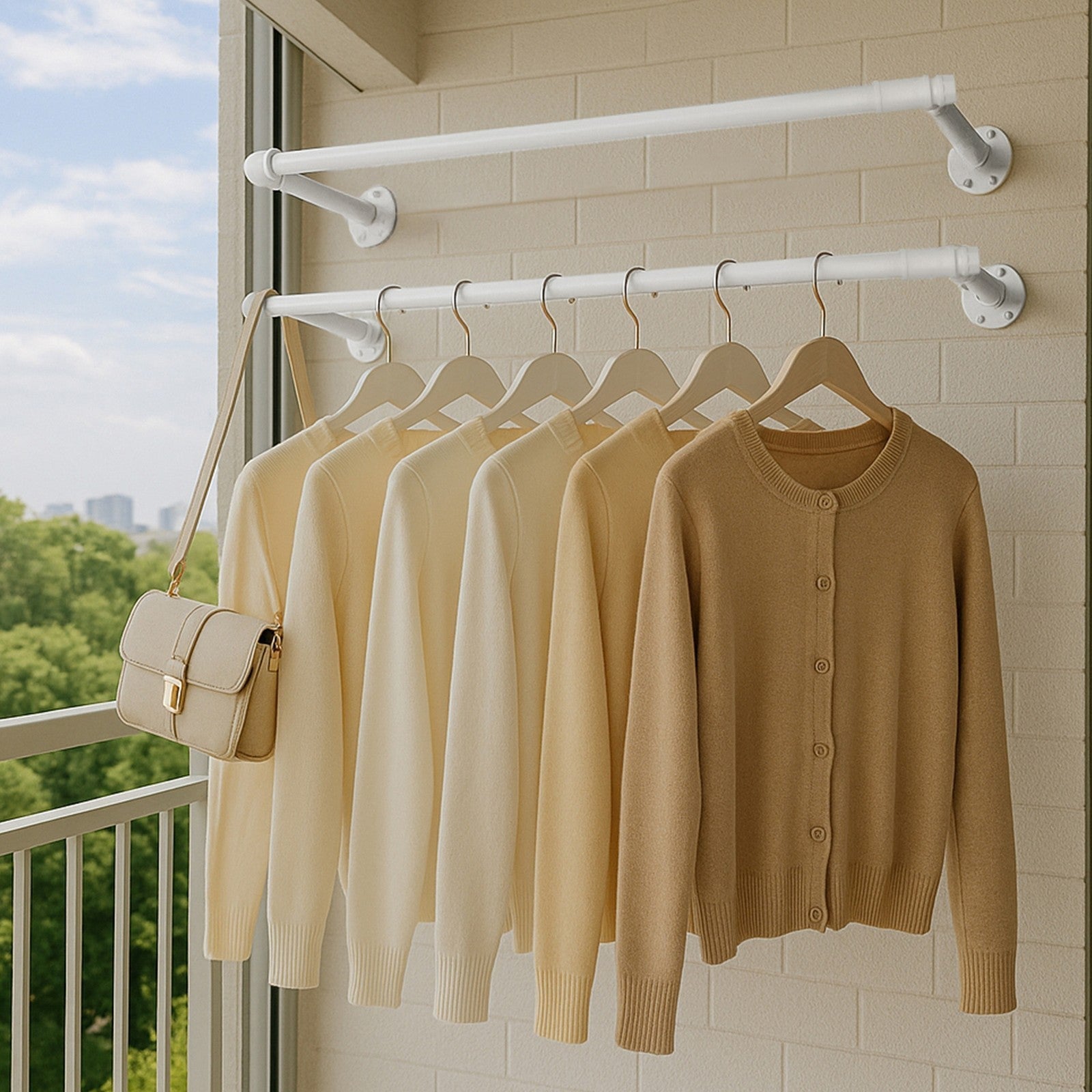 Clothes Rack - Steel - Black - Wall-Mounted