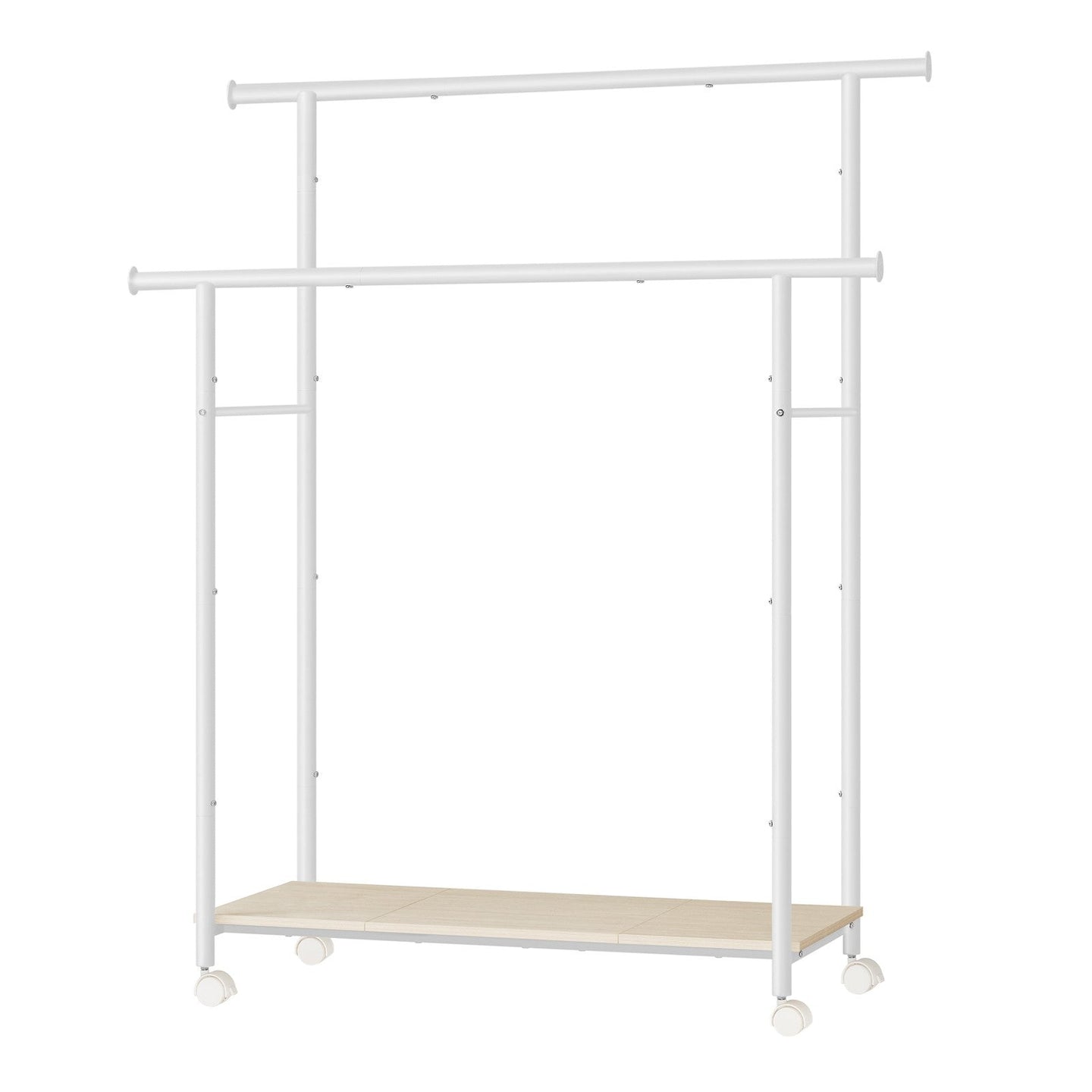Clothes Rack with Wheels - 39.6" - Steel - Double-Rod Design