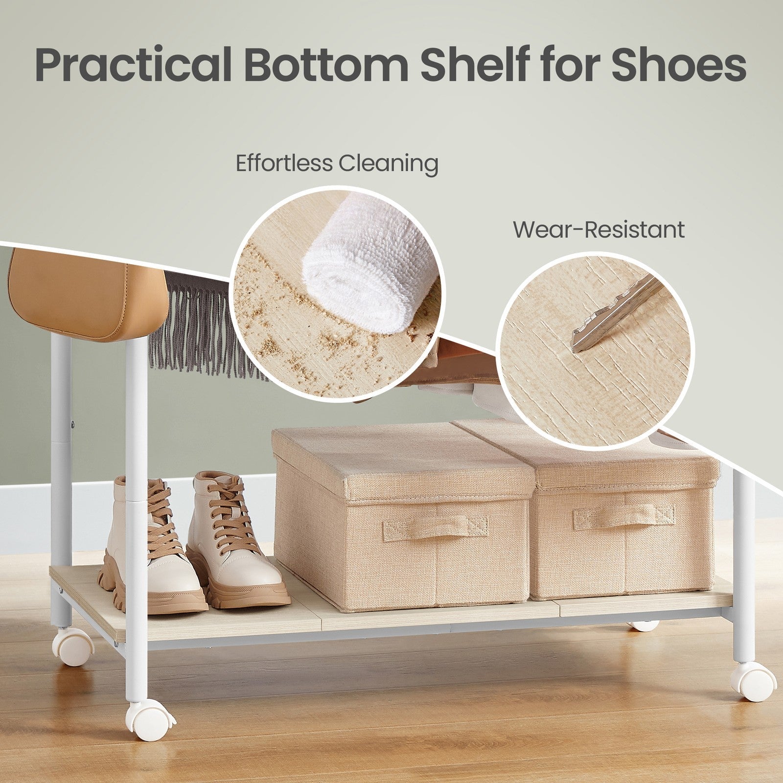Clothes Rack with Wheels - 39.6" - Steel - Double-Rod Design
