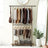 Mobile Garment Rack - Metal - Grey - Height-Adjustable with Double Hanging Rods and Storage Shelf