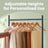 Mobile Garment Rack - Metal - Grey - Height-Adjustable with Double Hanging Rods and Storage Shelf