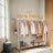 Garment Rail - Steel and PP Wheels - Silver