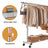 Garment Rail - Steel and PP Wheels - Silver