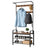 Coat Rack, Hall Tree - Steel and Plastic - Brown - with Shoe Bench