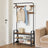 Coat Rack, Hall Tree - Steel and Plastic - Brown - with Shoe Bench