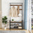 Coat Rack, Hall Tree - Steel and Plastic - Brown - with Shoe Bench