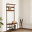 Coat Rack Stand - Wood - Rustic Brown and Black - Hall Tree with Bench and Shoe Storage